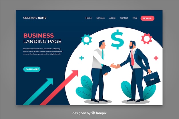 Modern business landing page