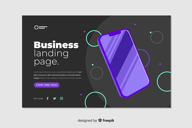 Modern business landing page