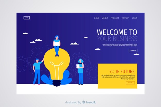 Modern business landing page