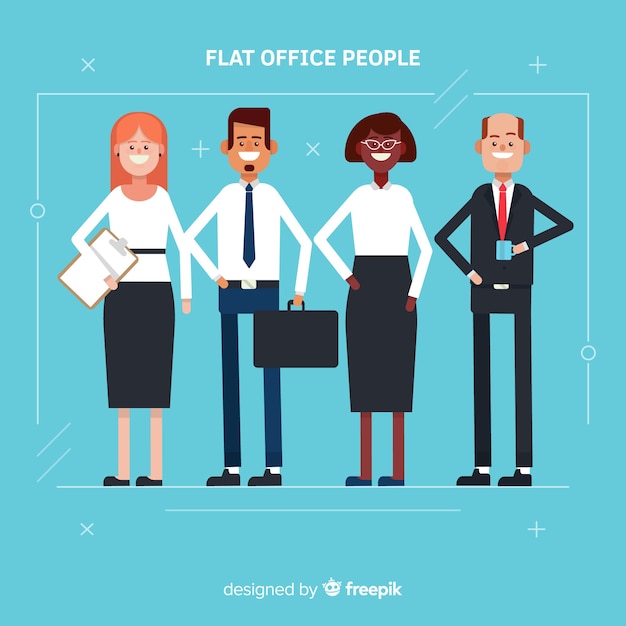 Modern business people with flat design