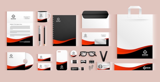 Free Vector modern business stationery set template a corporate visual identity