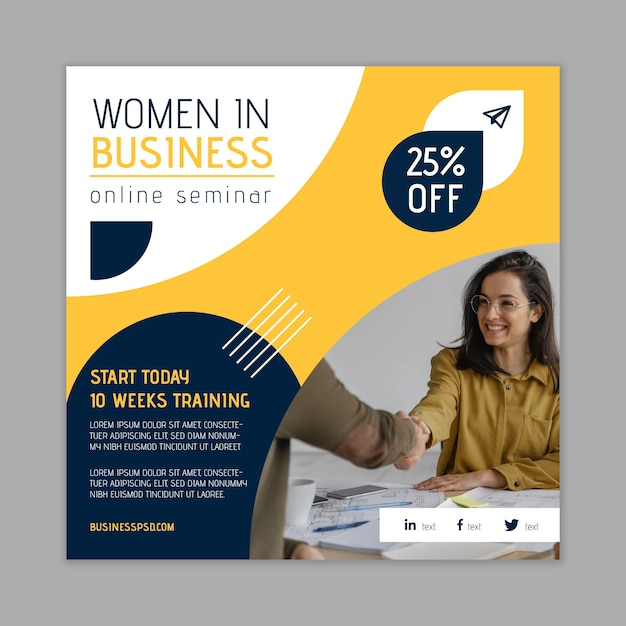 Free Vector modern businesswoman flyer template