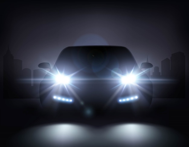 Free Vector modern car lights composition