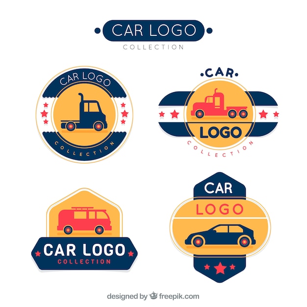 Free Vector modern car logo collection