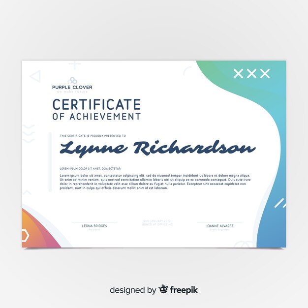 Modern certificate template with abstract design