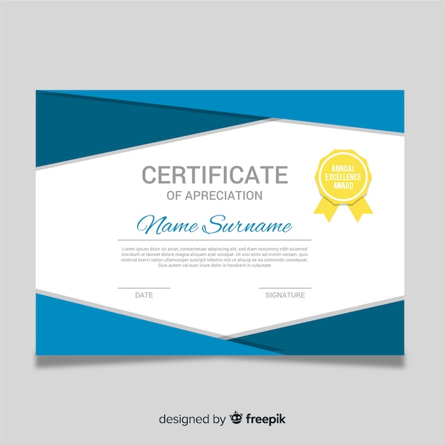 Modern certificate template with flat design