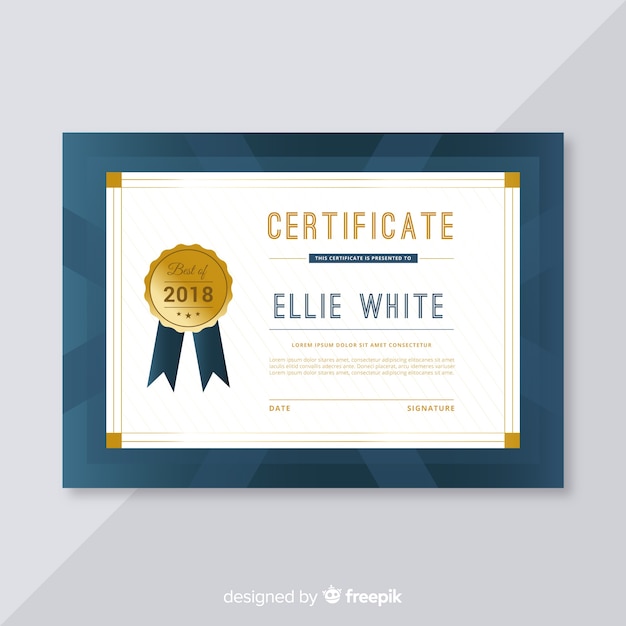 Modern certificate template