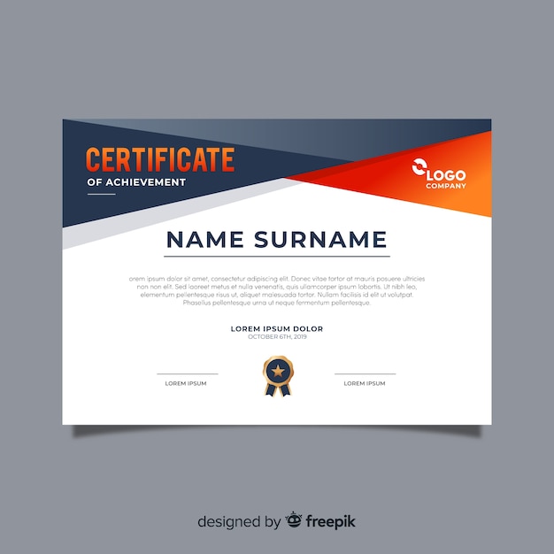 Modern certificate template