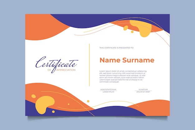 Modern certificate template