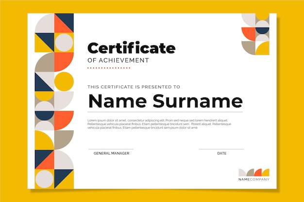 Modern certificate template