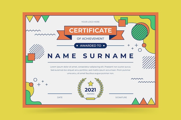 Modern certificate template