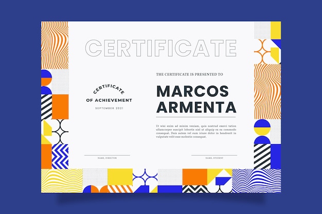 Modern certificate template