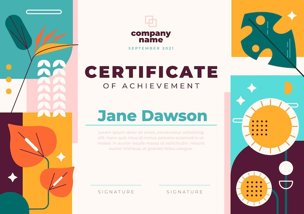 Modern certificate template