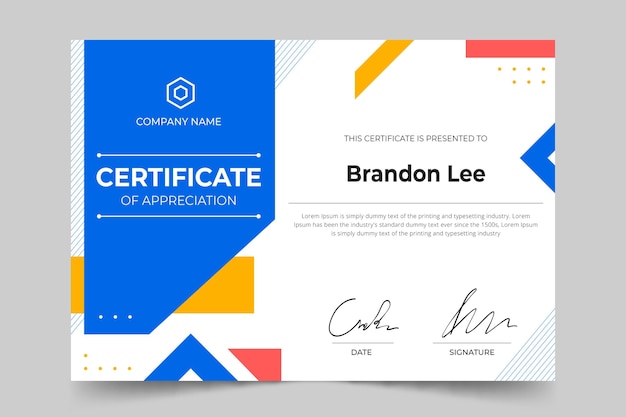 Modern certificate template