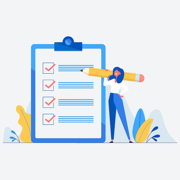 Modern check list illustration