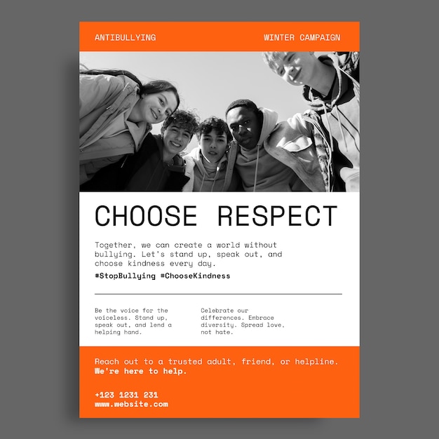 Modern choose respect antibullying poster