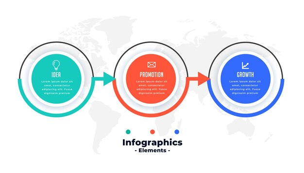 Modern circle three steps infographic template