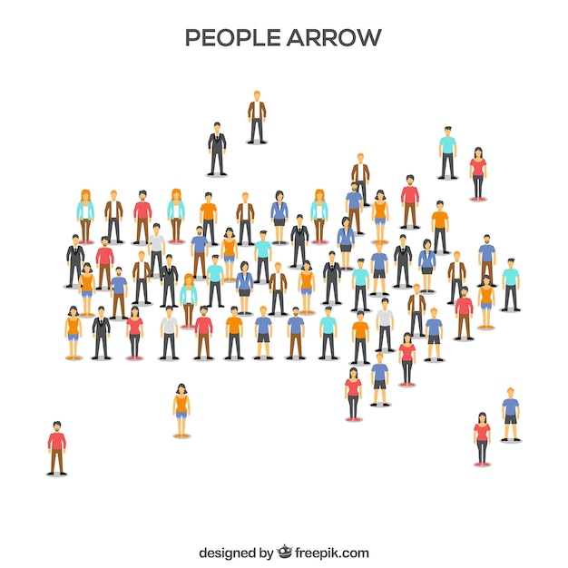 Free vector modern citizens forming an arrow