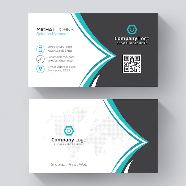 Free Vector modern and clean professional business card template