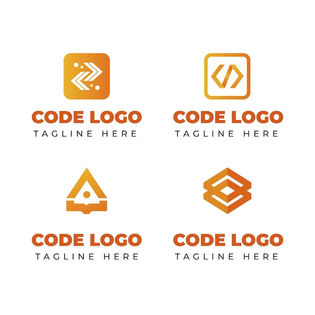 Free Vector modern code logo collection