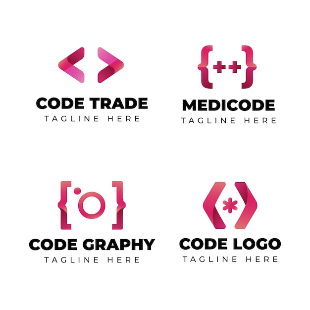 Free vector modern code logo set