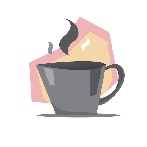 Free Vector modern coffee illustration with hot steam