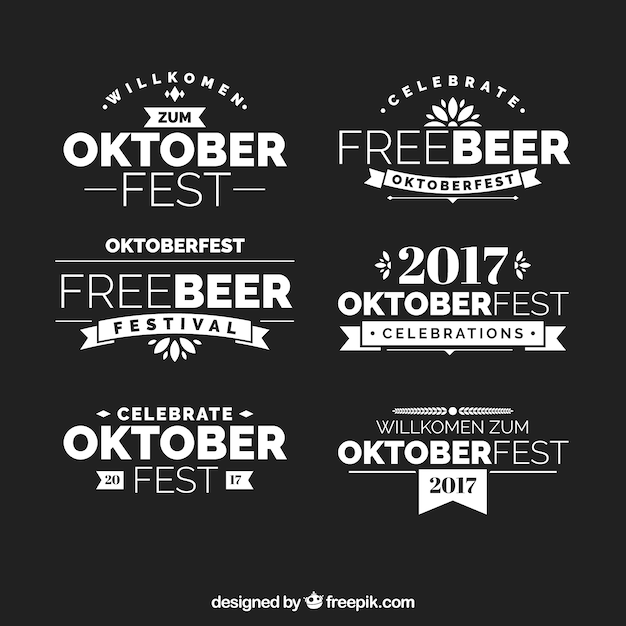 Modern collection of elegant oktoberfest badges