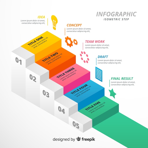 Modern colorful infographic steps concept