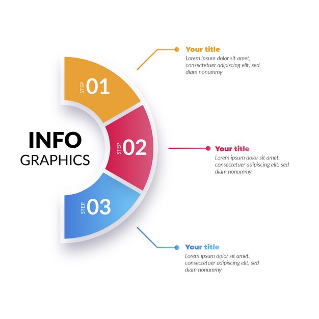 Modern colorful infographic with steps