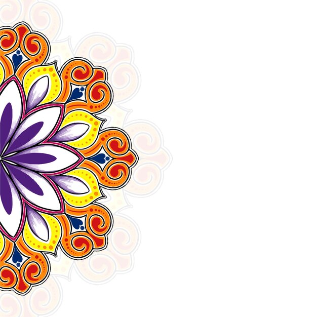 Modern colorful mandala design on white background