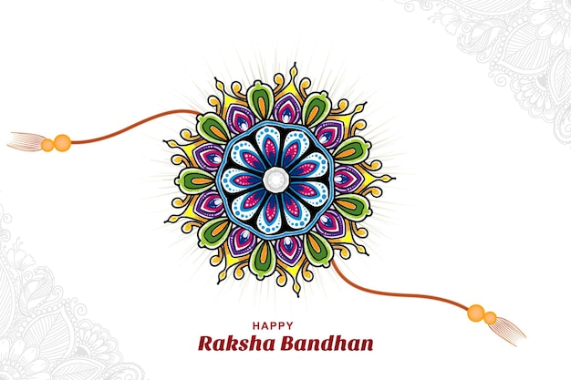 Modern colorful rakhi festival card background