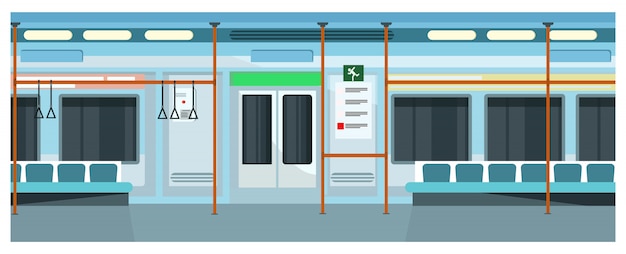 Free Vector modern comfortable subway train illustration