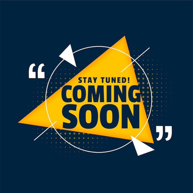 Free Vector modern coming soon web page poster with stay tuned message