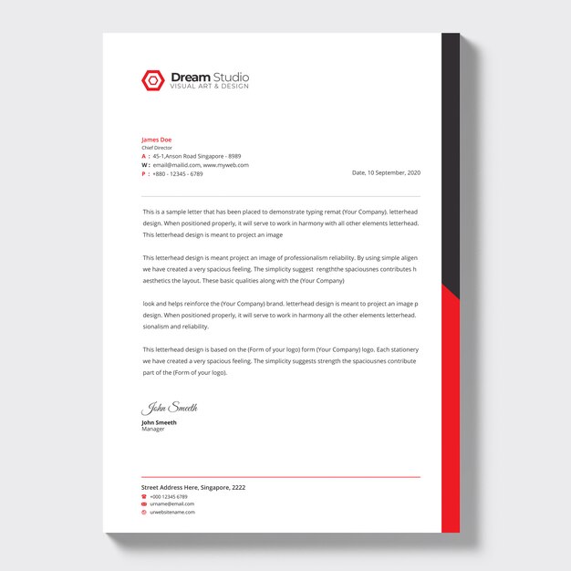 Modern company letterhead, Letterhead Template