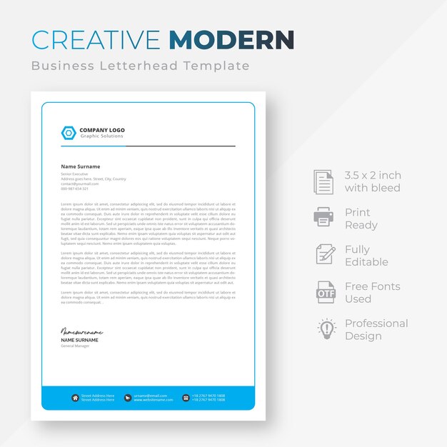 Modern company letterhead template