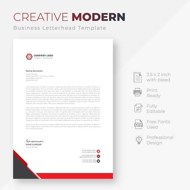 Modern company letterhead template