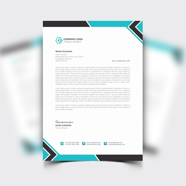 Modern company letterhead with Professional Design