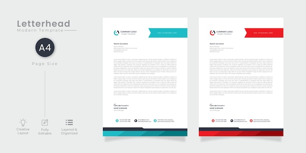 Free Vector modern company letterhead