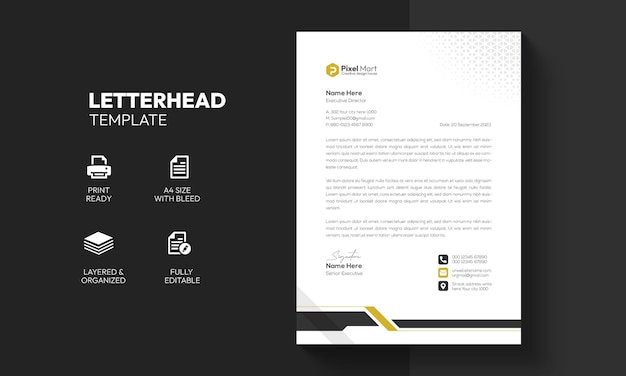 Free Vector modern corporate business letterhead template design