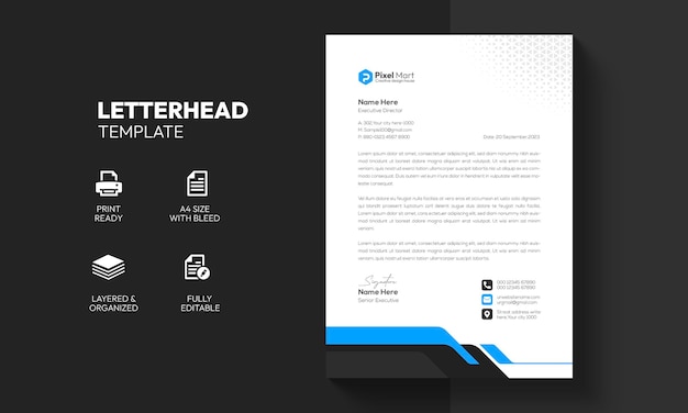 Free Vector modern corporate business letterhead template design