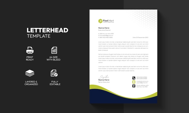 Modern corporate business letterhead template design