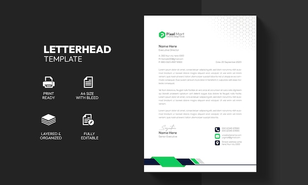 Free Vector modern corporate business letterhead template design