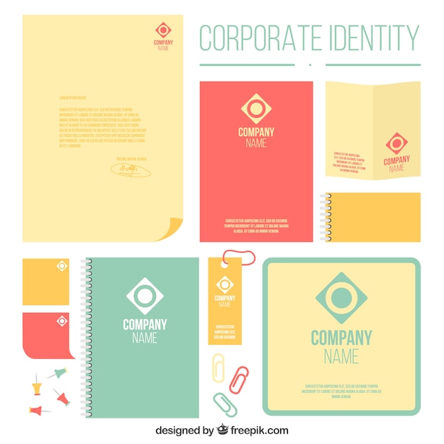 Free Vector modern corporate identity 