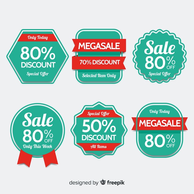 Modern coupon sale label collection