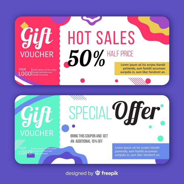 Modern coupon or voucher  template