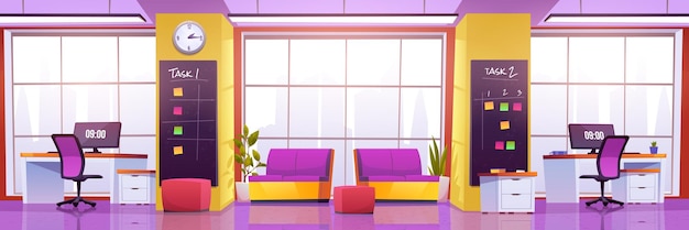 Free vector modern coworking office interior