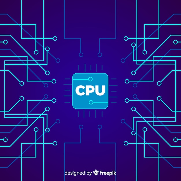 Free Vector modern cpu background with linear style