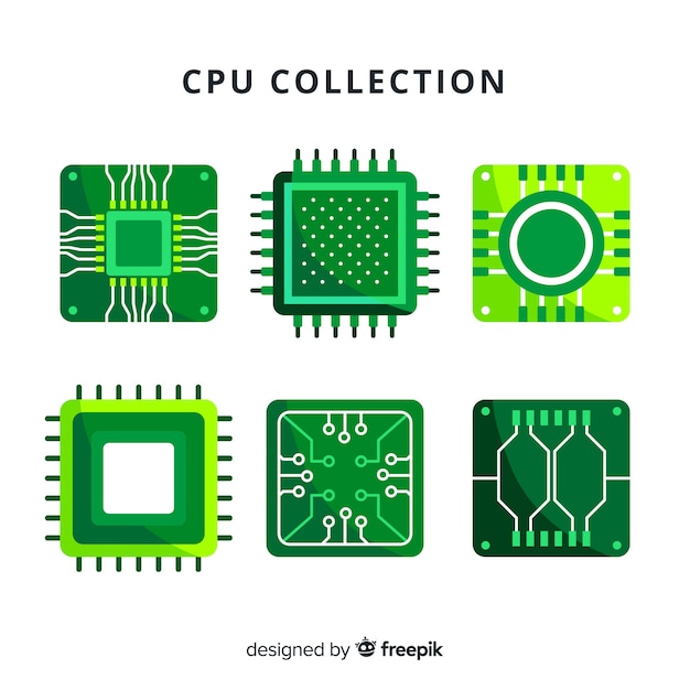 Free Vector modern cpu collection with flat design