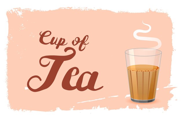 Free Vector modern cup of tea promo poster for wall print