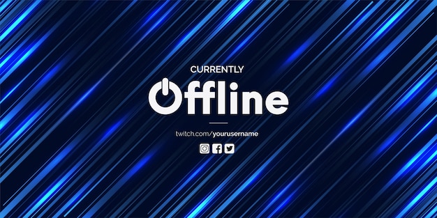 Free Vector modern currently offline twitch banner vector template